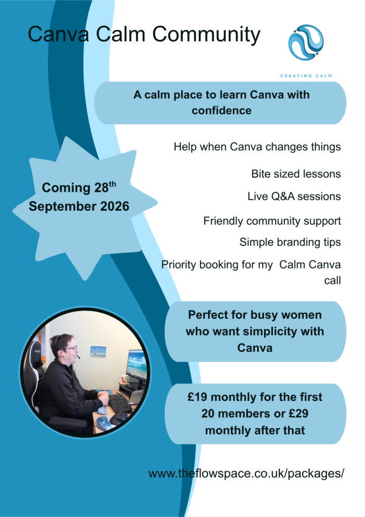 Canva Calm Community poster in PNG version